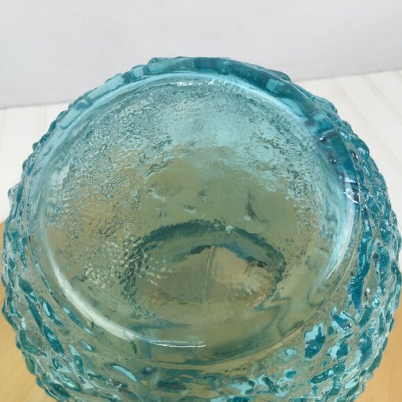 Anchor Hocking Lido Milano Aqua Blue Glass Ball Pitcher Ice Lip - Picture 5 of 7